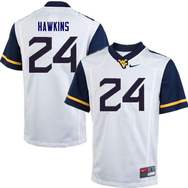 NCAA Men's Roman Hawkins West Virginia Mountaineers White #24 Nike Stitched Football College Authentic Jersey JW23Z45TQ